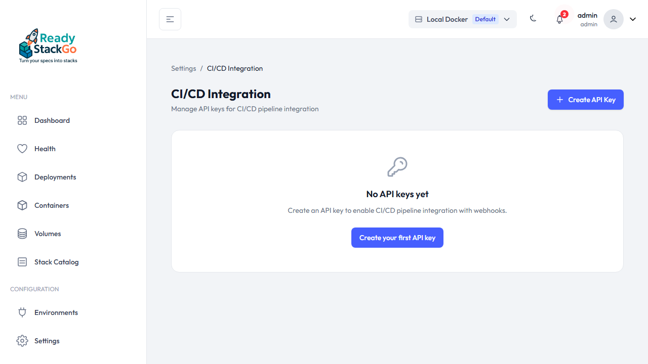 CI/CD Seite ohne API Keys