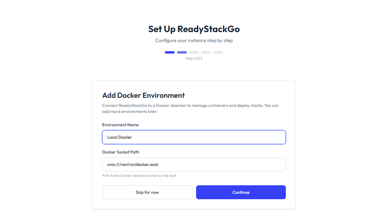 Docker Environment Setup-Schritt