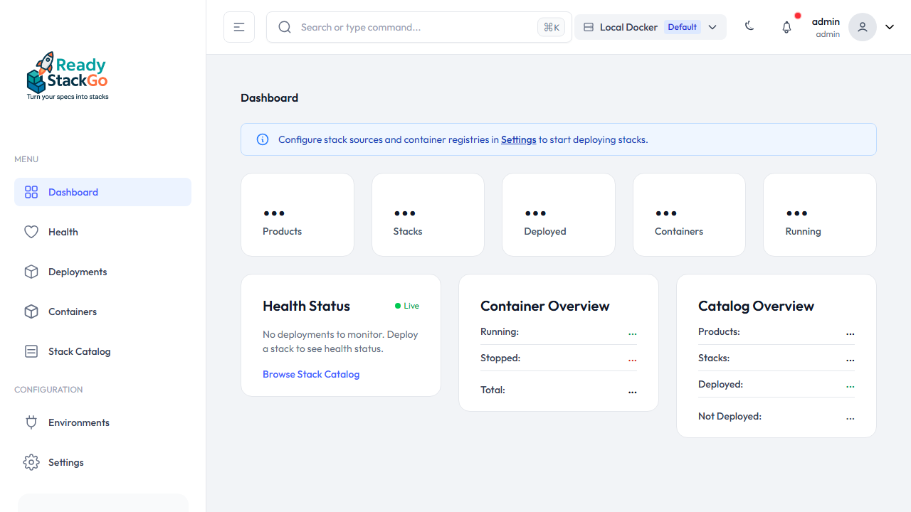 Dashboard nach dem Onboarding